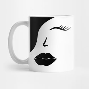 black and white half beauty face Mug